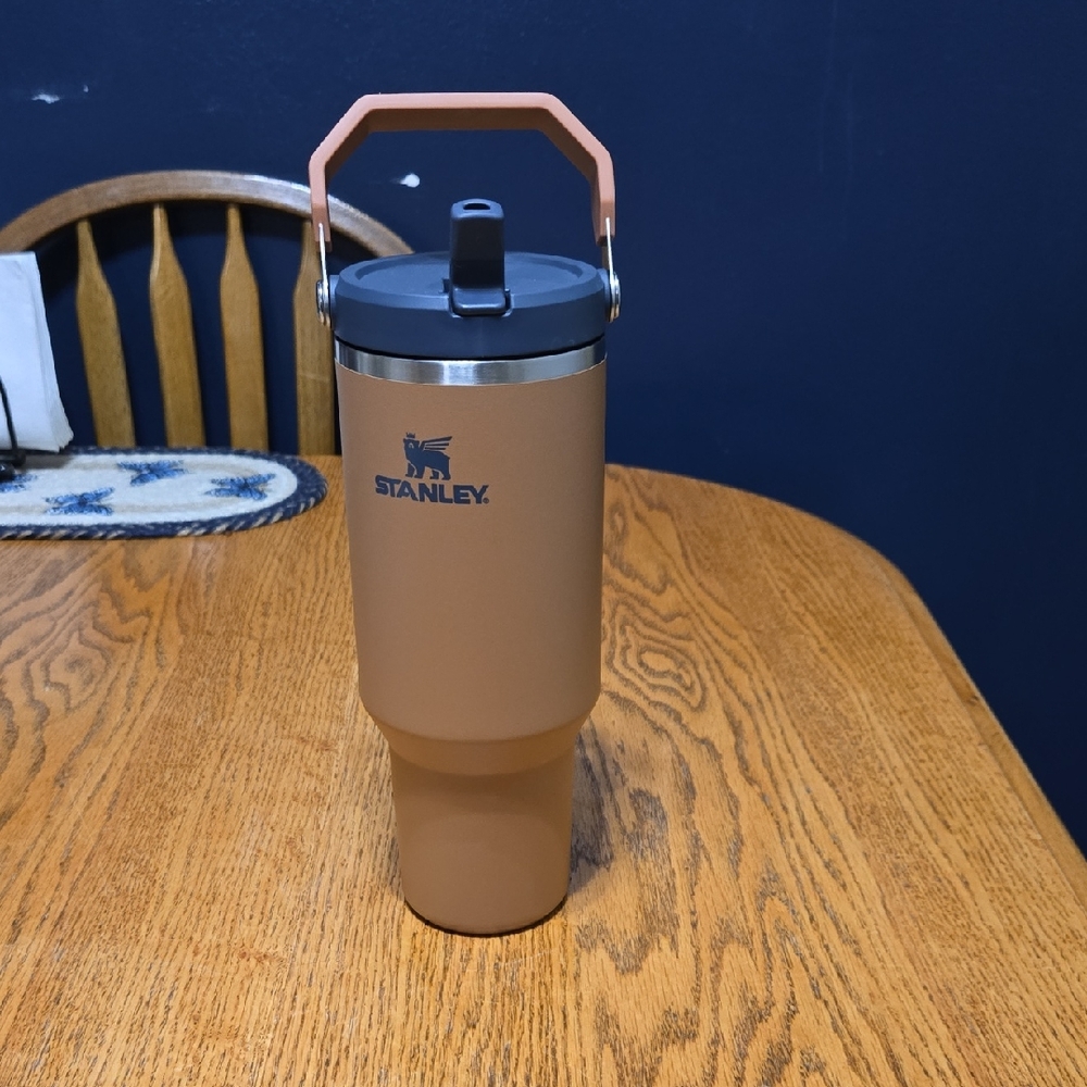 Stanley Matte Orange 40 oz Travel Tumbler with Handle and Blu Lid